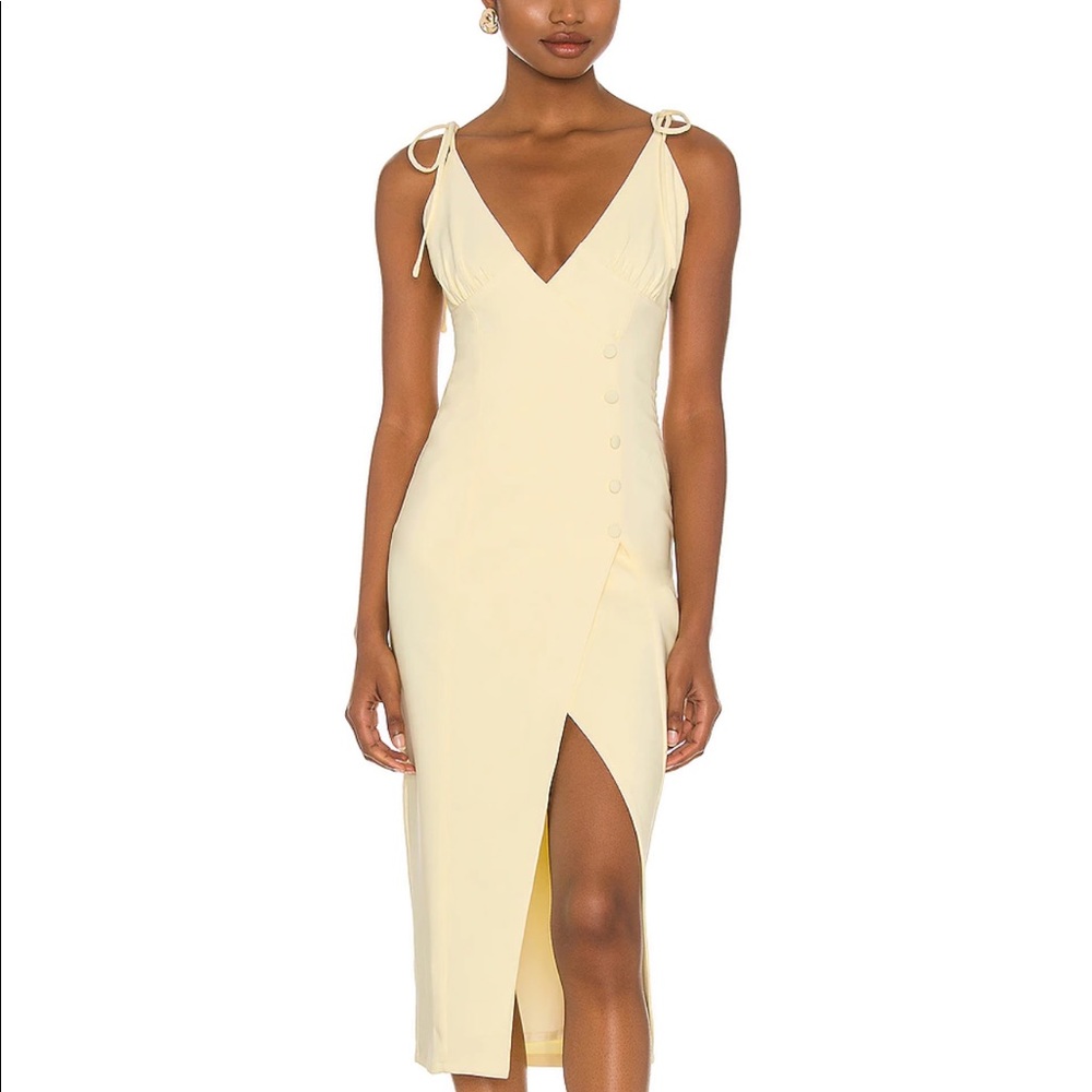 Camila Coelho Aaliyah Midi Dress in Butter Yellow